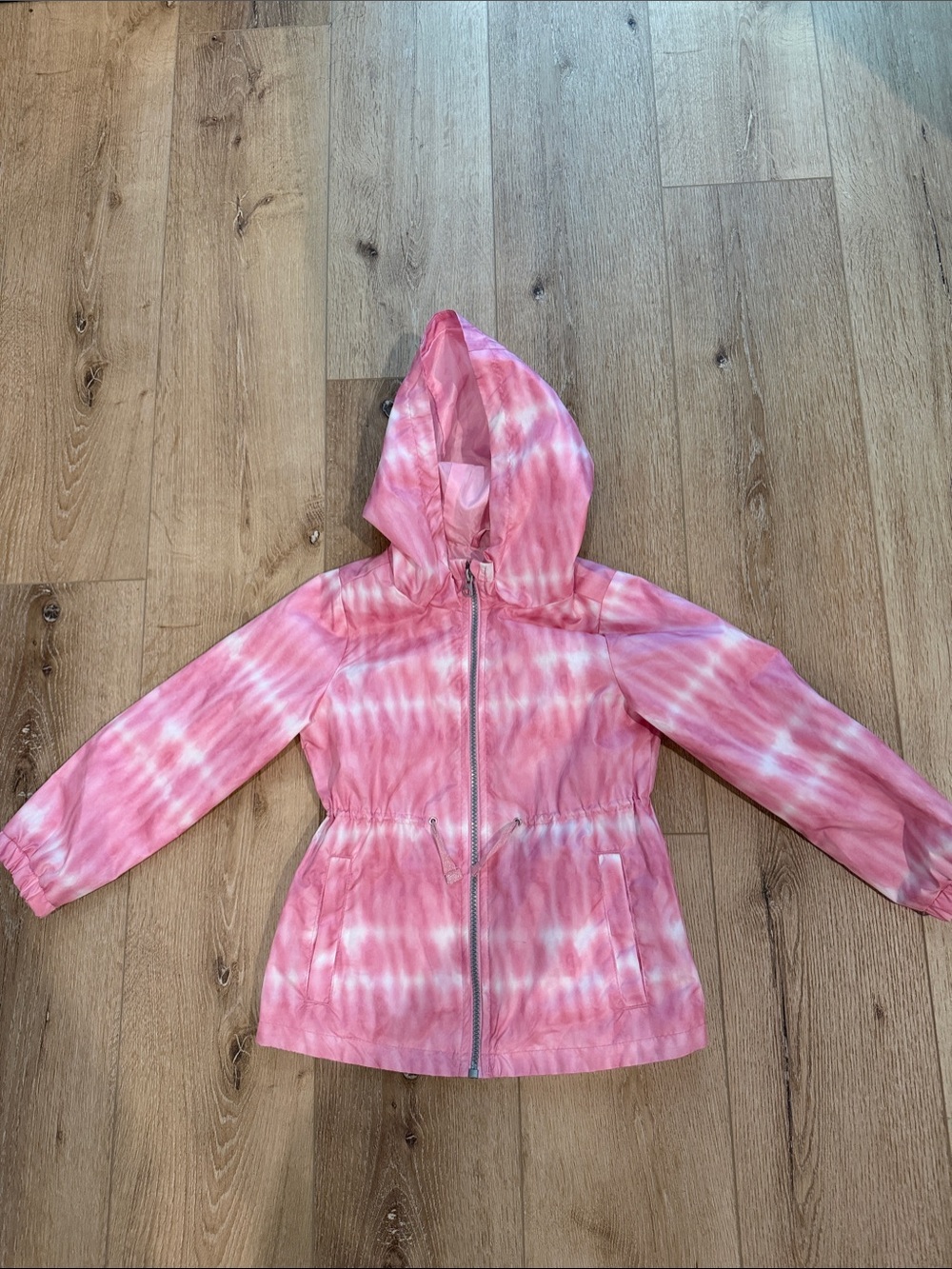 Jessica Simpson Pink Tie-Dye Hooded Rain Jacket